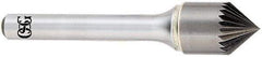 OSG - 3/8" Head Diam, 1/4" Shank Diam, 20 Flute 90° Solid Carbide Countersink - Bright Finish, Single End, Straight Shank, Right Hand Cut - Eagle Tool & Supply