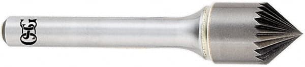 OSG - 1/2" Head Diam, 1/4" Shank Diam, 24 Flute 60° Solid Carbide Countersink - Eagle Tool & Supply