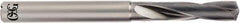 OSG - 4mm 140° Spiral Flute Solid Carbide Screw Machine Drill Bit - WXS Finish, Right Hand Cut, 24mm Flute Length, 62mm OAL, Standard Point, Straight Shank, Through Coolant - Eagle Tool & Supply