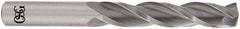 OSG - 17/32" 118° Solid Carbide Jobber Drill - Bright Finish, Right Hand Cut, Spiral Flute, Straight Shank, 4-3/4" OAL, Standard Point - Eagle Tool & Supply