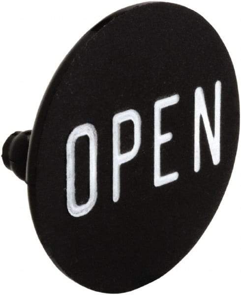 Square D - Legend Insert - Open - Black Background, White Letters, 30mm Hole Diameter - Eagle Tool & Supply