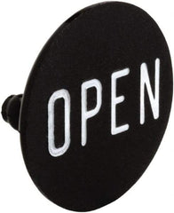 Square D - Legend Insert - Open - Black Background, White Letters, 30mm Hole Diameter - Eagle Tool & Supply