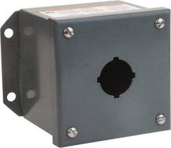 Square D - 1 Hole, 30mm Hole Diameter, Steel Pushbutton Switch Enclosure - 5-1/4 Inch High x 4.17 Inch Wide x 3.62 Inch Deep, 1, 3, 13 NEMA Rated - Eagle Tool & Supply