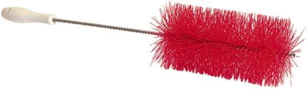 PRO-SOURCE - 1" Bristle Length, Plastic Food Service Brush - 6-1/2" Long x 2" Wide Head, 21" OAL, Red, Wire Block - Eagle Tool & Supply