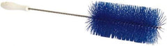 PRO-SOURCE - 1" Bristle Length, Plastic Food Service Brush - 6-1/2" Long x 2" Wide Head, 21" OAL, Blue, Wire Block - Eagle Tool & Supply