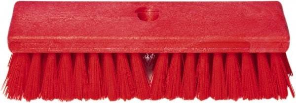 PRO-SOURCE - 1-3/4" Bristle Length, Polypropylene Food Service Brush - 10" Long x 2-1/2" Wide Head, Red, Foam Block - Eagle Tool & Supply