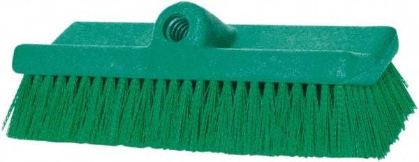 PRO-SOURCE - 1-3/4" Bristle Length, Polypropylene Food Service Brush - 10" Long x 5" Wide Head, 20" OAL, Long Handle, Green, Foam Block - Eagle Tool & Supply