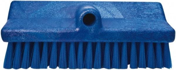 PRO-SOURCE - 1-3/4" Bristle Length, Polypropylene Food Service Brush - 10" Long x 5" Wide Head, 20" OAL, Long Handle, Blue, Foam Block - Eagle Tool & Supply