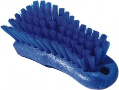 PRO-SOURCE - 1-1/16" Bristle Length, Polypropylene Food Service Brush - 6" Long x 2.63" Wide Head, Blue, Foam Block - Eagle Tool & Supply