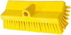 PRO-SOURCE - 1-3/4" Bristle Length, Polypropylene Food Service Brush - 10" Long x 5" Wide Head, 20" OAL, Long Handle, Yellow, Foam Block - Eagle Tool & Supply