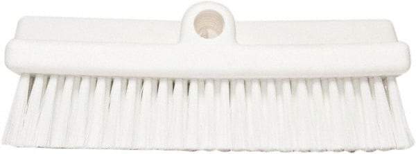 PRO-SOURCE - 1-3/4" Bristle Length, Polypropylene Food Service Brush - 10" Long x 5" Wide Head, 20" OAL, Long Handle, White, Foam Block - Eagle Tool & Supply