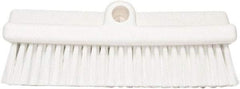 PRO-SOURCE - 1-3/4" Bristle Length, Polypropylene Food Service Brush - 10" Long x 5" Wide Head, 20" OAL, Long Handle, White, Foam Block - Eagle Tool & Supply