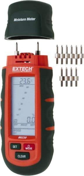 Extech - 32 to 104°F Operating Temp, Pocket Size Moisture Meter - LCD Display - Eagle Tool & Supply