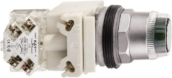 Schneider Electric - 30mm Mount Hole, Flush, Pushbutton Switch - Green Pushbutton, Illuminated, Momentary (MO) - Eagle Tool & Supply