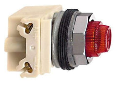 Schneider Electric - 240 VAC Red Lens Incandescent Pilot Light - Round Lens, Screw Clamp Connector - Eagle Tool & Supply