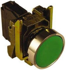 Square D - 0.87 Inch Mount Hole, Pushbutton Switch Only - Round, Green Pushbutton, Illuminated, Momentary (MO), Shock and Vibration Resistant - Eagle Tool & Supply