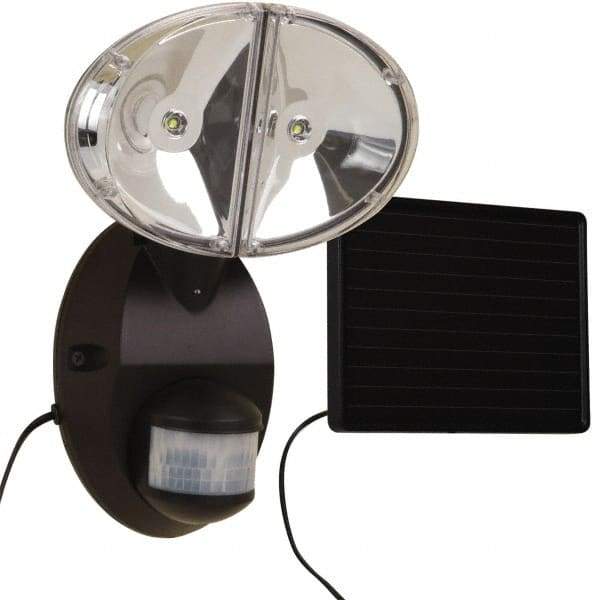 Cooper Lighting - 1 Head, 70 Ft. Detection, 180° Angle, LED Lamp Motion Sensing Light Fixture - 5 Volt, Plastic White Housing, Wall Mounted - Eagle Tool & Supply