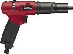 Chicago Pneumatic - 1/4" Bit Holder, 1,000 RPM, Pistol Grip Handle Air Screwdriver - 0.73 to 5-1/2 Ft/Lb Torque, 1/4" Inlet, 5.25 CFM - Eagle Tool & Supply