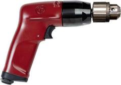 Chicago Pneumatic - 3/8" Keyed Chuck - Pistol Grip Handle, 6,000 RPM, 4.5 LPS, 7.45 CFM, 1 hp, 90 psi - Eagle Tool & Supply