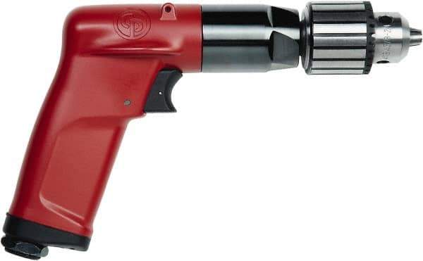 Chicago Pneumatic - 1/4" Keyed Chuck - Pistol Grip Handle, 3,300 RPM, 2.25 LPS, 4.75 CFM, 0.5 hp, 90 psi - Eagle Tool & Supply