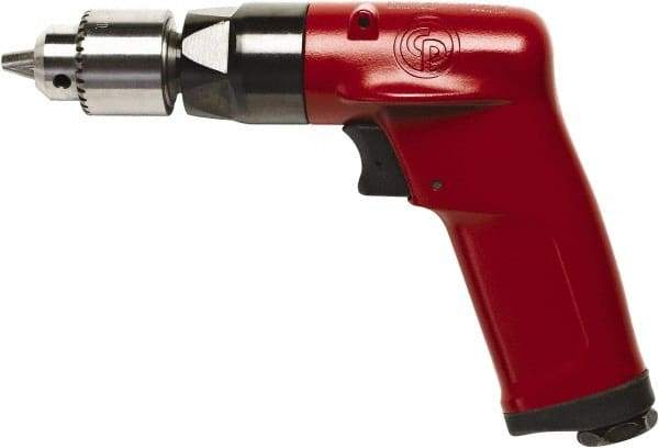 Chicago Pneumatic - 1/4" Keyed Chuck - Pistol Grip Handle, 2,400 RPM, 2.25 LPS, 4.75 CFM, 0.5 hp, 90 psi - Eagle Tool & Supply