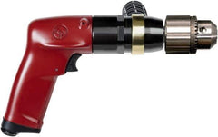 Chicago Pneumatic - 1/2" Keyed Chuck - Pistol Grip Handle, 900 RPM, 4.5 LPS, 7.45 CFM, 1 hp, 90 psi - Eagle Tool & Supply