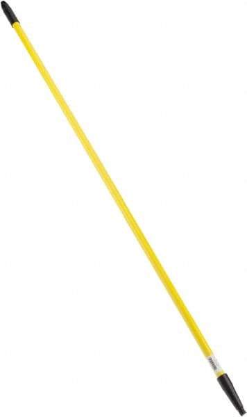 PRO-SOURCE - 60 x 1-1/4" Fiberglass Handle for Floor Squeegees & Push Brooms - Threaded Connection, Yellow - Eagle Tool & Supply