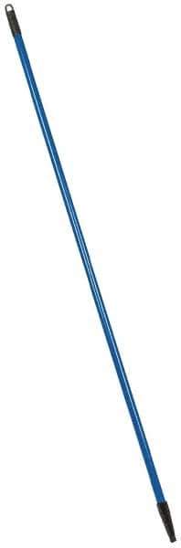 PRO-SOURCE - 60 x 1-1/4" Fiberglass Handle for Floor Squeegees & Push Brooms - Threaded Connection, Blue - Eagle Tool & Supply