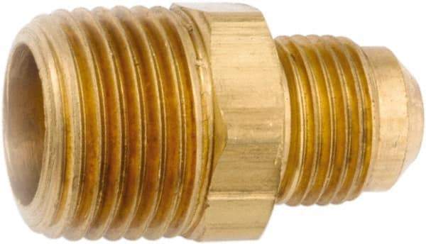 ANDERSON METALS - 3/4" Tube OD, 45° Lead Free Brass Flared Tube Male Connector - 3/4 NPT, Flare x MNPT Ends - Eagle Tool & Supply