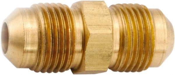 ANDERSON METALS - 3/8" Tube OD, 45° Lead Free Brass Flared Tube Union - Flare x Flare Ends - Eagle Tool & Supply