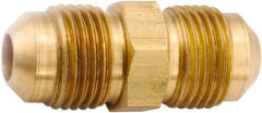 ANDERSON METALS - 1/2" Tube OD, 45° Lead Free Brass Flared Tube Union - Flare x Flare Ends - Eagle Tool & Supply