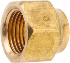 ANDERSON METALS - 1/4" Tube OD, 45° Lead Free Brass Flared Tube Nut - Flare Ends - Eagle Tool & Supply