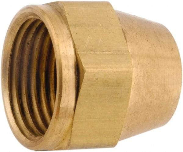 ANDERSON METALS - 3/8" Tube OD, 45° Lead Free Brass Flared Tube Nut - Flare Ends - Eagle Tool & Supply
