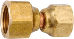 ANDERSON METALS - 3/8 x 1/4" Tube OD, 45° Lead Free Brass Flared Tube Swivel Connector Reducing - Flare x Flare Ends - Eagle Tool & Supply