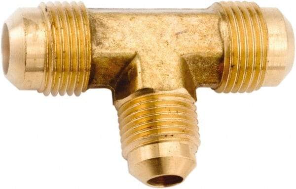 ANDERSON METALS - 5/8 x 5/8 x 1/2" Tube OD, 45° Lead Free Brass Flared Tube Union Tee - Flare x Flare x Flare Ends - Eagle Tool & Supply
