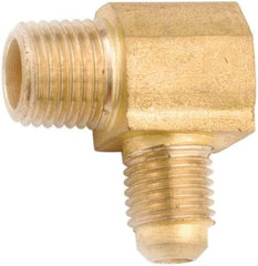 ANDERSON METALS - 1/4" Tube OD, 45° Lead Free Brass Flared Tube Male Elbow - 1/8 NPT, Flare x MNPT Ends - Eagle Tool & Supply