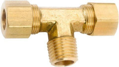 ANDERSON METALS - 3/8" OD, Lead Free Brass Male Branch Tee - 200 Max Working psi, Comp x Comp x MNPT Ends - Eagle Tool & Supply
