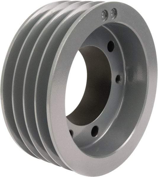 TB Wood's - 4 Groove, 7/8 to 3-1/2 Bore Diam, 8" Outside Diam, QD Bushed V Belt Sheave - 8.0 5V Diam Belt Pitch - Eagle Tool & Supply