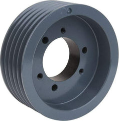 TB Wood's - 5 Groove, 7/8 to 3-1/2 Bore Diam, 9-3/4" Outside Diam, QD Bushed V Belt Sheave - 9.8 5V Diam Belt Pitch - Eagle Tool & Supply