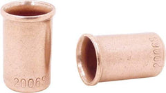 Ideal - 18 to 10 AWG Compatible, Noninsulated, Crimp-On Butt Splice Terminal - Copper - Eagle Tool & Supply