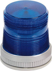 Edwards Signaling - 120 VAC, 4X NEMA Rated, LED, Blue, Flashing, Steady Light - 65 Flashes per min, 3/4 Inch Pipe, 3-3/4 Inch Diameter, 4-3/4 Inch High, Panel Mount, Pipe Mount, Wall Mount - Eagle Tool & Supply