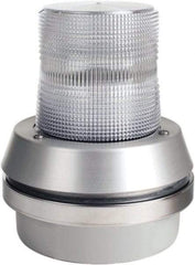 Edwards Signaling - 120 VAC, LED, Clear, Flashing Light - 65 Flashes per min, 1/2 Inch Pipe, 6 Inch Diameter, 7-3/8 Inch High, Box Mount, Pane, Pipe, Surface and Wall Mount - Eagle Tool & Supply