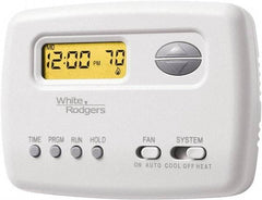 White-Rodgers - 45 to 90°F, 1 Heat, 1 Cool, Digital Programmable Thermostat - 20 to 30 Volts, Horizontal Mount, Manual Switch - Eagle Tool & Supply