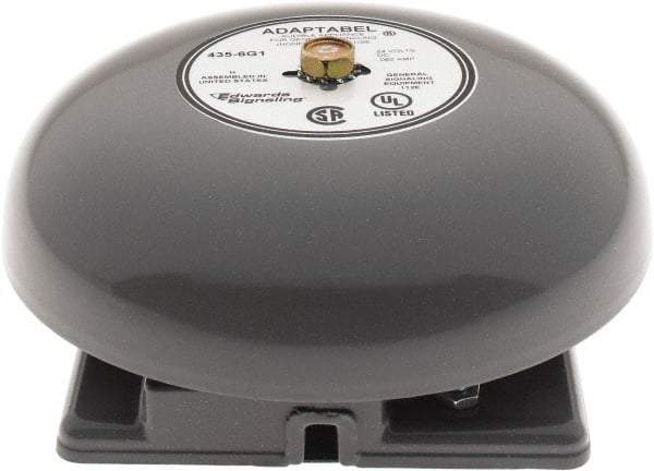 Edwards Signaling - 6" Diam, 24 VDC Bell - 0.062 Amps, 92 Decibles at 10', Vibrating, Waterproof - Eagle Tool & Supply