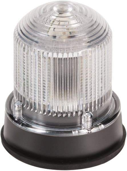 Edwards Signaling - 120 VAC, 4X NEMA Rated, LED, Clear, Flashing, Steady Light - 65 Flashes per min, 3/4 Inch Pipe, 3-1/4 Inch Diameter, 3-7/8 Inch High, Panel Mount, Pipe Mount - Eagle Tool & Supply