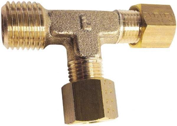Legris - 8mm OD, Brass Male Run Tee - 232 Max Working psi, Comp x MBSPT Ends - Eagle Tool & Supply