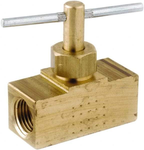ANDERSON METALS - 1/4" Pipe, Inline Metal Seat Needle Valve - Brass Seal, Female x Female Ends, Lead Free Brass Valve, 150 Max psi - Eagle Tool & Supply