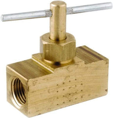 ANDERSON METALS - 1/8" Pipe, Inline Metal Seat Needle Valve - Brass Seal, Female x Female Ends, Lead Free Brass Valve, 150 Max psi - Eagle Tool & Supply