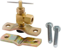 ANDERSON METALS - 1/4" Pipe, Angled Metal Seat Needle Valve - Brass Seal, Compression x Saddle Valve Ends, Lead Free Brass Valve, 150 Max psi - Eagle Tool & Supply