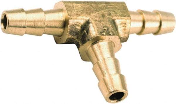 ANDERSON METALS - Hose Barb x Hose Barb x Hose Barb Tee - 1/4" ID Hose, Lead Free Brass - Eagle Tool & Supply